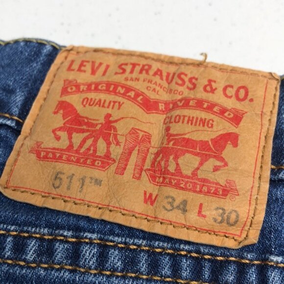 VINTAGE MENS LEVI 511 SLIM FIT JEANS 34x30 ⭐ - Picture 2 of 12